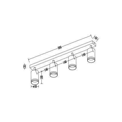 Spotleuchte PIPE 4xGU10/10W/230V schwarz