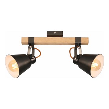 Spotleuchte RETRO 2x E27/40W/230V braun