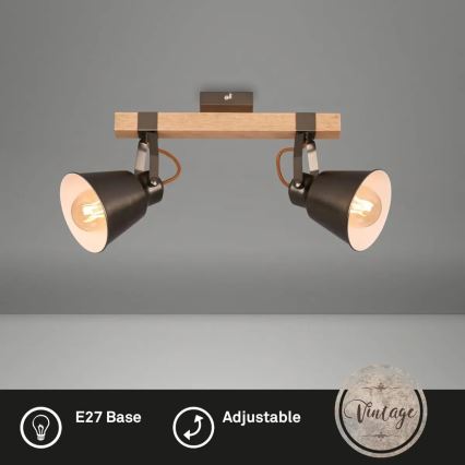 Spotleuchte RETRO 2x E27/40W/230V braun