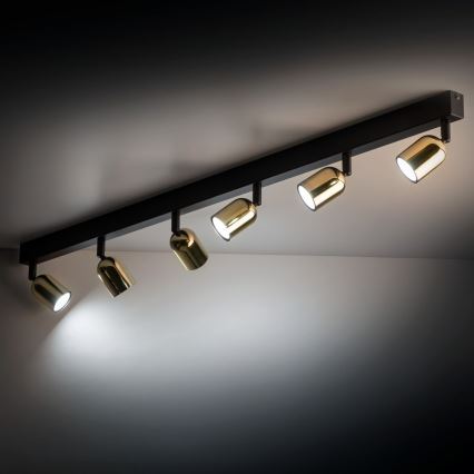 Spotleuchte TOP 6xGU10/10W/230V schwarz/gold