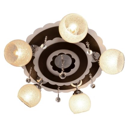 Einbauleuchte ARONA 5xE27/15W/230V+LED Schwarz