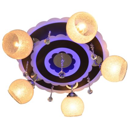 Einbauleuchte ARONA 5xE27/15W/230V+LED Schwarz