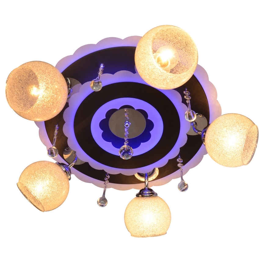 Einbauleuchte ARONA 5xE27/15W/230V+LED Schwarz