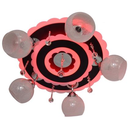 Einbauleuchte ARONA 5xE27/15W/230V+LED Schwarz