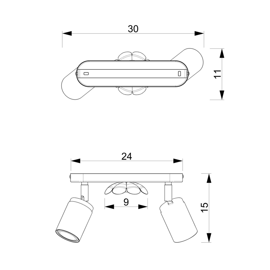 Spotlight BLUME 2xGU10/8W/230V matt chrom