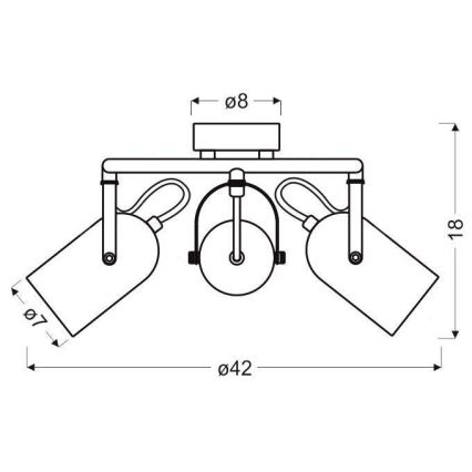 Spotlight GRAY 3xE14/40W/230V