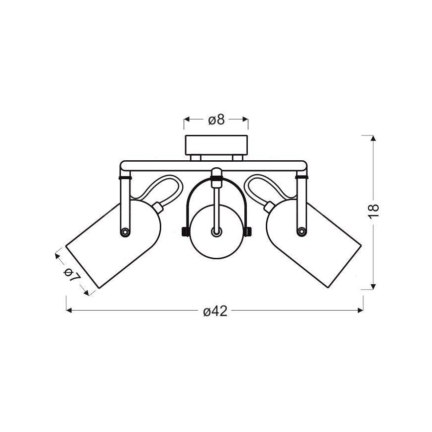 Spotlight GRAY 3xE14/40W/230V