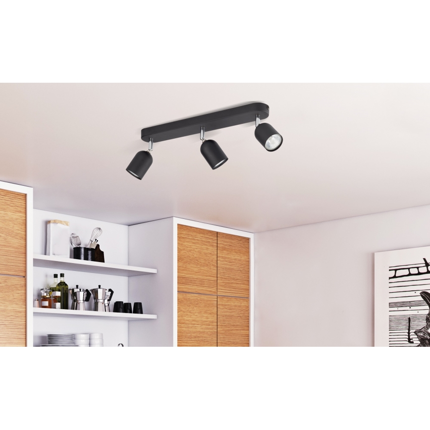 Spotlight TOP 3xGU10/10W/230V schwarz