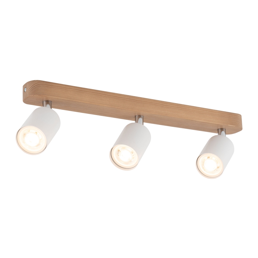 Spotlight TOP WOOD 3xGU10/10W/230V weiß/Holz