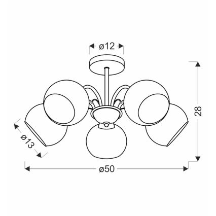 Stabpendelleuchte NESTOR 5xE27/40W/230V Messing