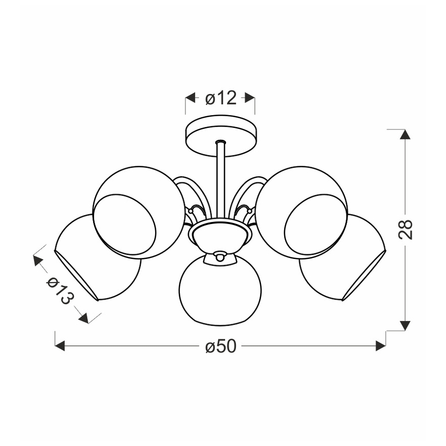 Stabpendelleuchte NESTOR 5xE27/40W/230V Messing