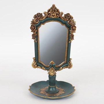 Standspiegel 27,2x15,3 cm grün/golden