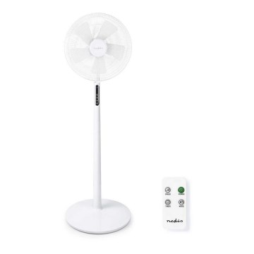 Standventilator mit Thermometer und LED-Anzeige 45W/230V weiß  Fernbedienung
