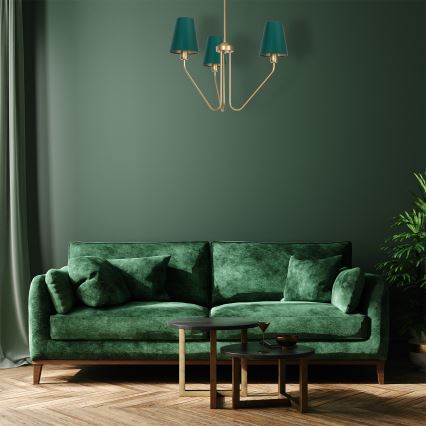 Stange-Kronleuchter  VICTORIA 3xE27/60W/230V grün