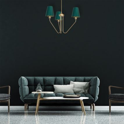 Stange-Kronleuchter  VICTORIA 3xE27/60W/230V grün