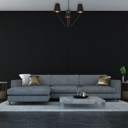 Stange-Kronleuchter  VICTORIA 3xE27/60W/230V schwarz