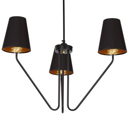 Stange-Kronleuchter  VICTORIA 3xE27/60W/230V schwarz