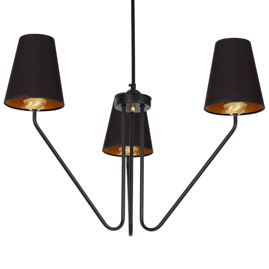 Stange-Kronleuchter  VICTORIA 3xE27/60W/230V schwarz