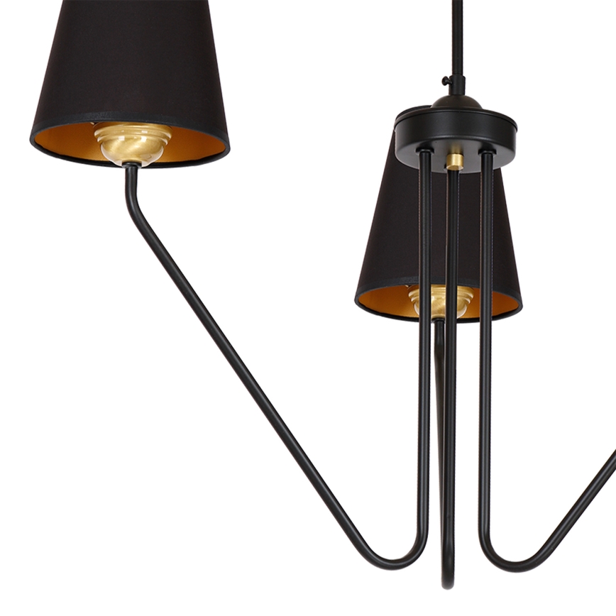 Stange-Kronleuchter  VICTORIA 3xE27/60W/230V schwarz