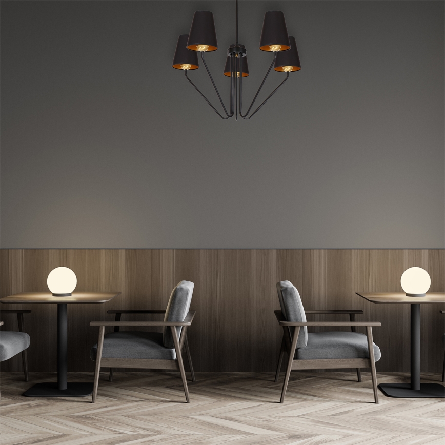 Stange-Kronleuchter  VICTORIA 5xE27/60W/230V schwarz