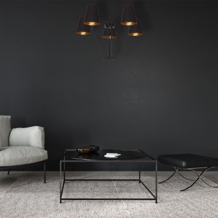 Stange-Kronleuchter  VICTORIA 5xE27/60W/230V schwarz