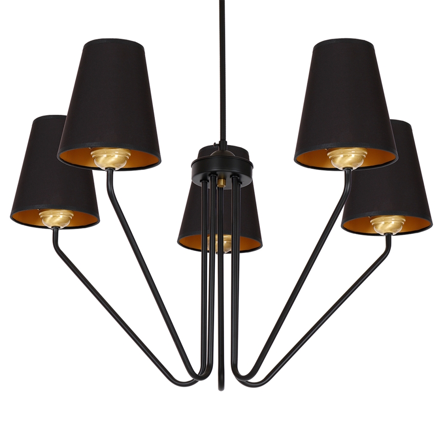 Stange-Kronleuchter  VICTORIA 5xE27/60W/230V schwarz
