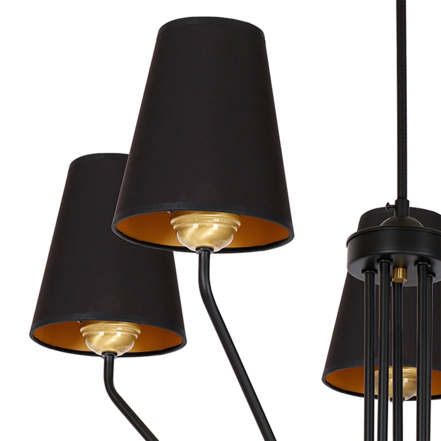 Stange-Kronleuchter  VICTORIA 5xE27/60W/230V schwarz