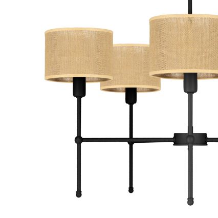 Stangen-Deckenleuchte MADELA 5xE14/40W/230V Jute/Schwarz