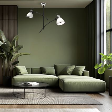 Stangen-Deckenleuchte ZUMBA 2xE27/60W/230V weiß/schwarz