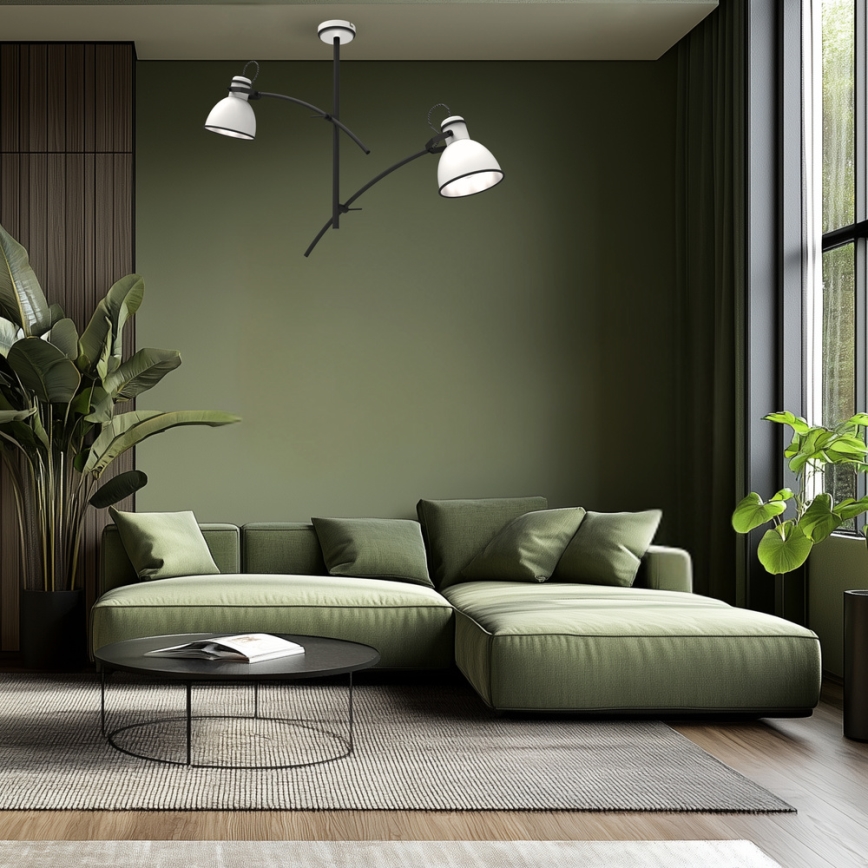 Stangen-Deckenleuchte ZUMBA 2xE27/60W/230V weiß/schwarz