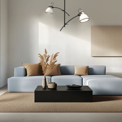 Stangen-Deckenleuchte ZUMBA 2xE27/60W/230V weiß/schwarz