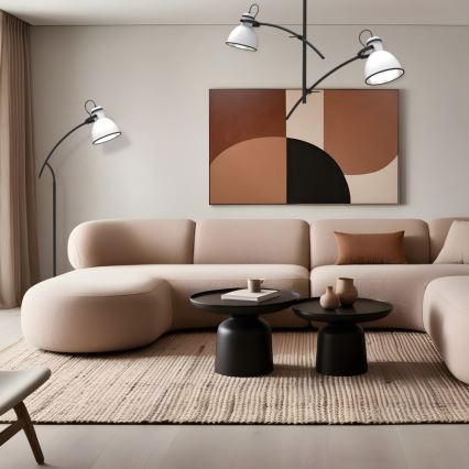 Stangen-Deckenleuchte ZUMBA 2xE27/60W/230V weiß/schwarz