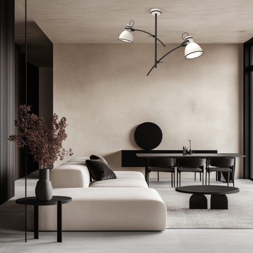 Stangen-Deckenleuchte ZUMBA 2xE27/60W/230V weiß/schwarz