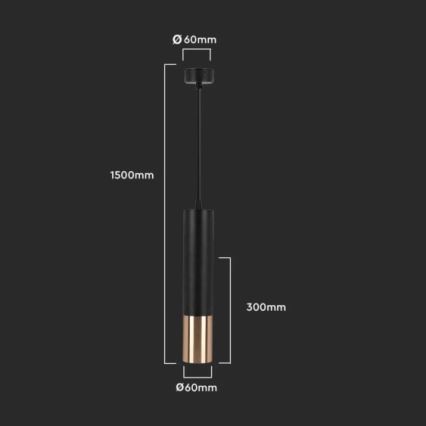 Stangen-Kronleuchter 1xGU10/35W/230V 30 cm schwarz/gold