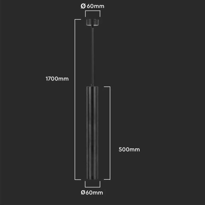 Stangen-Kronleuchter 1xGU10/35W/230V 50 cm schwarz