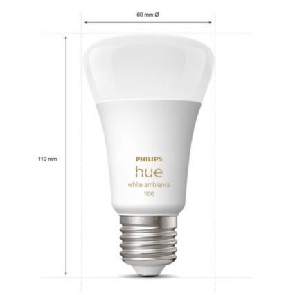 Starter Kit Philips Hue White Ambiance 3xE27/11W 2200-6500K + Verbindungsgerät und Fernbedienung