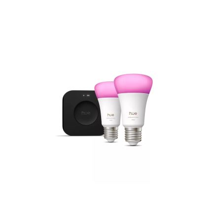 Basis-Set Philips Hue WHITE AND COLOR AMBIANCE 2xE27/8,1W 1000-20000K + Hue Bridge