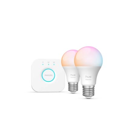 Starter-Set Philips Hue White And Color Ambiance Essential 2xE27/8W/230V 2200-6500K + Verbindungsgerät