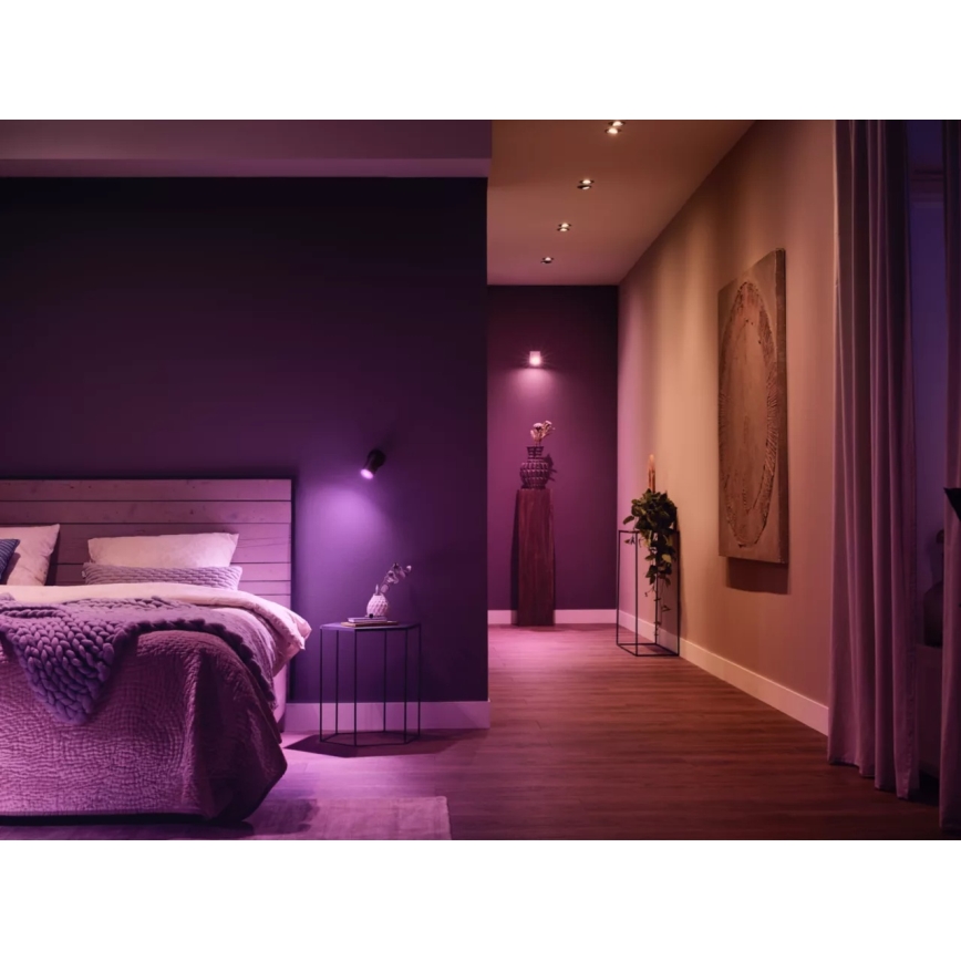 Starter-Set Philips Hue WHITE AND COLOR AMBIANCE 3xGU10/4,2W 2000-6500K + Hue Bridge und Dimmer Switch