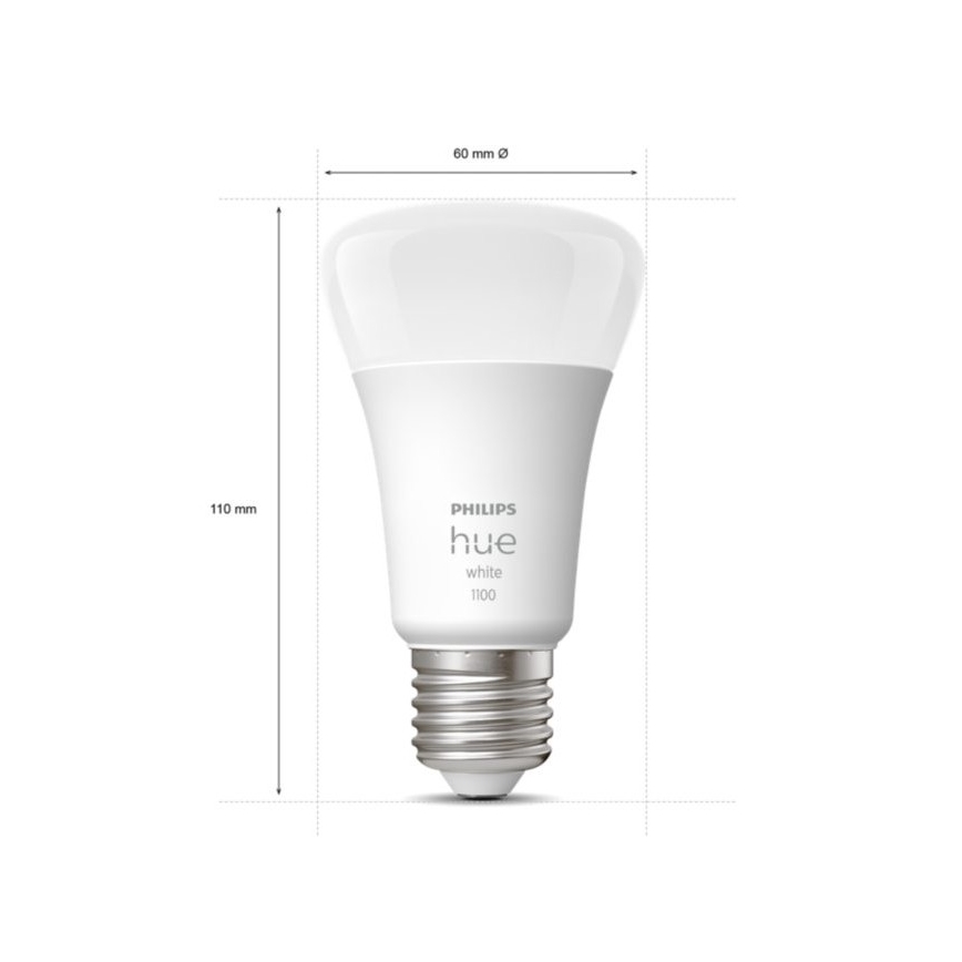 Starter-Set Philips Hue WHITE 2xE27/9,5W 2700K + Hue Bridge