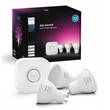 Starter-Set Philips Hue WHITE AND COLOR AMBIANCE 3xGU10/4,2W/230V 2200-6500K + Hue Bridge