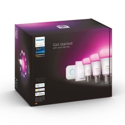 Starterpaket Philips Hue WHITE AND COLOR AMBIANCE 3xE27/9W 2000-6500K + Anschlussgerät