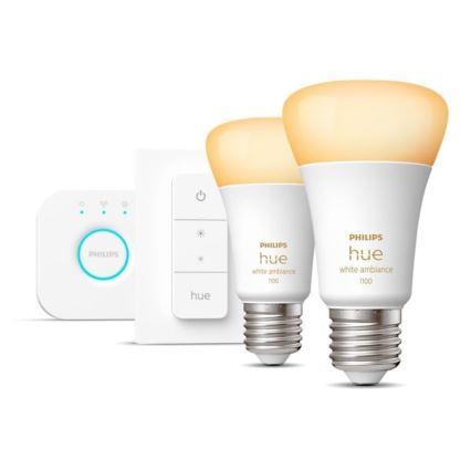 Starterpaket Philips Hue WHITE AMBIANCE 2xE27/8W/230V + Anschlussgerät