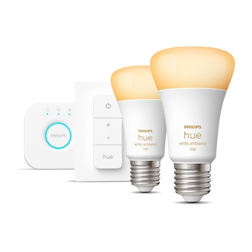 Starterpaket Philips Hue WHITE AMBIANCE 2xE27/8W/230V + Anschlussgerät