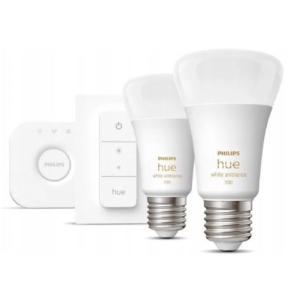 Starterpaket Philips Hue WHITE AMBIANCE 2xE27/8W/230V + Anschlussgerät