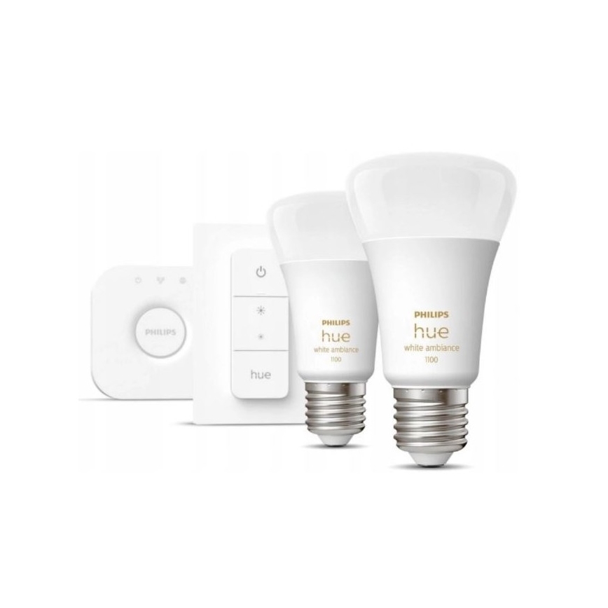 Starterpaket Philips Hue WHITE AMBIANCE 2xE27/8W/230V + Anschlussgerät