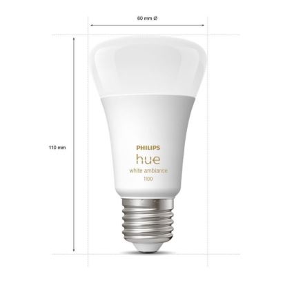 Starterpaket Philips Hue WHITE AMBIANCE 2xE27/8W/230V + Anschlussgerät