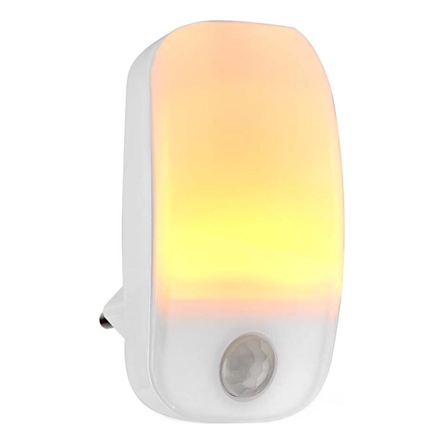 Steckdosen-Orientierungsleuchte mit Bewegungs- und Dämmerungssensor LED/0,55W/230V weiß