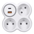 Steckdosenleiste 3x 16A + USB A+C Schnellladegerät 20W