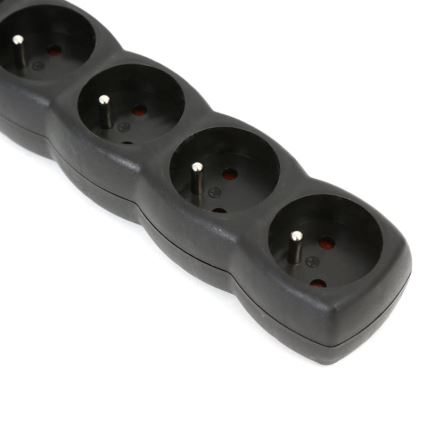 Steckdosenleiste mit Schalter 5Z Typ E 3m schwarz
